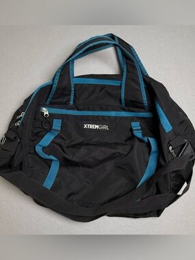 XTREME Girl SPORTS Duffel Bag Blue Black Vinyl Xtremegirl 1998 Gym Travel Large